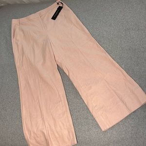 Donna Karan Linen Ankle Pants Size 4 Wide Leg Coastal Preppy High Rise